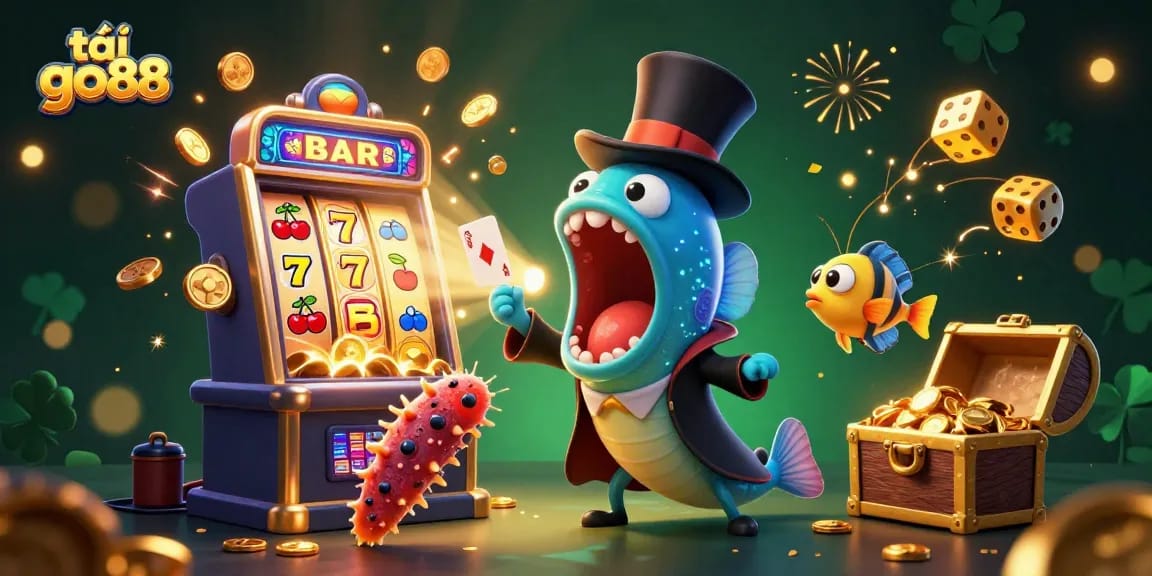 Engage in exciting gameplay with tải go88, illustrated by a magical deep-sea scene full of casino elements.