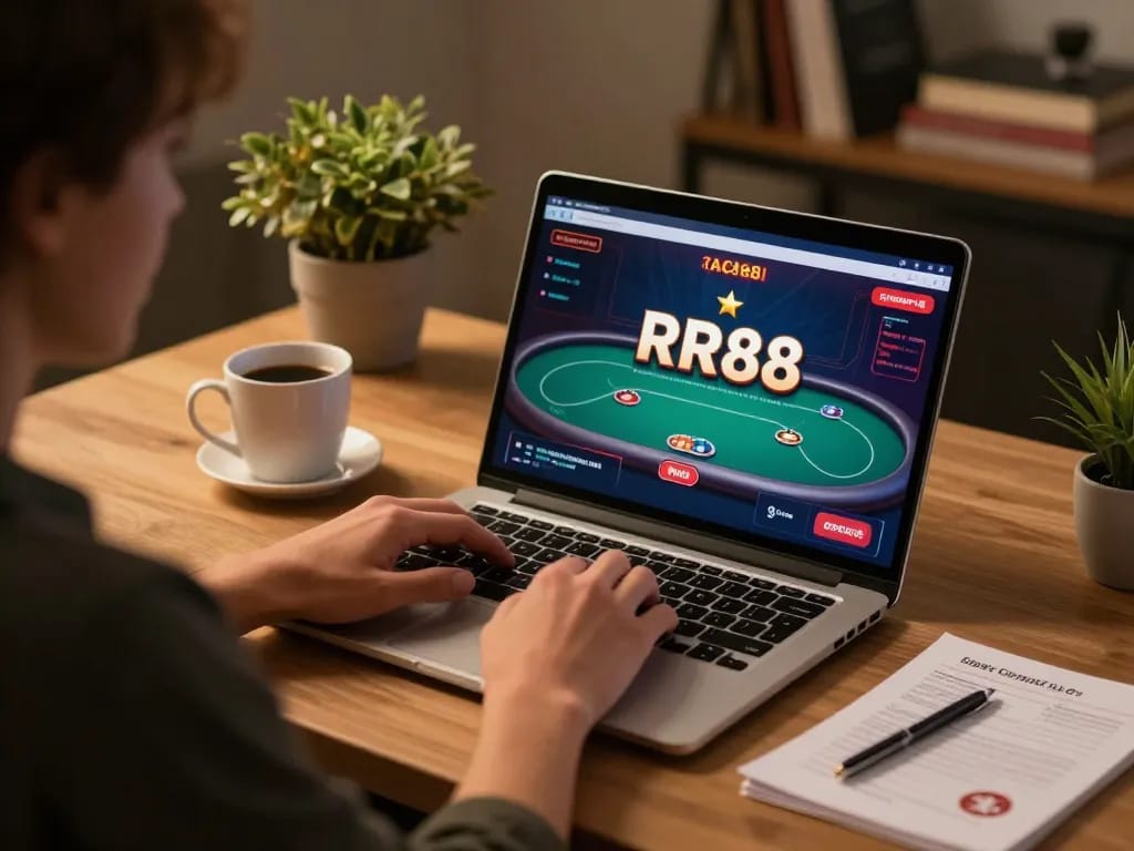 Experience exciting gameplay at RR88 with immersive poker action and cozy gaming setup.
