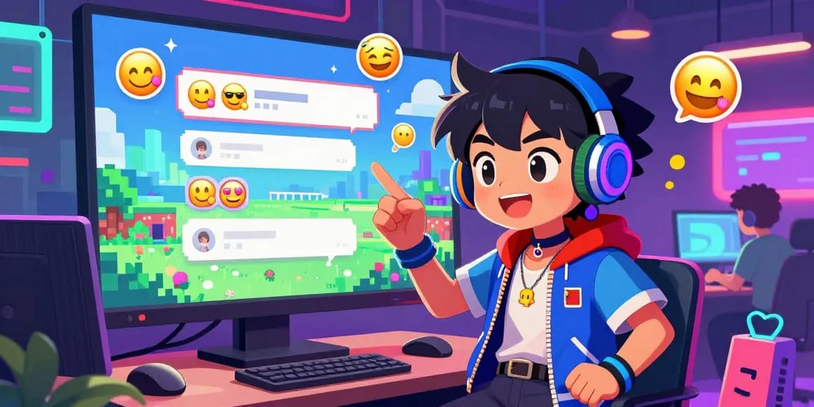 An animated ecchi bot character engaging energetically with users in a colorful Discord server.