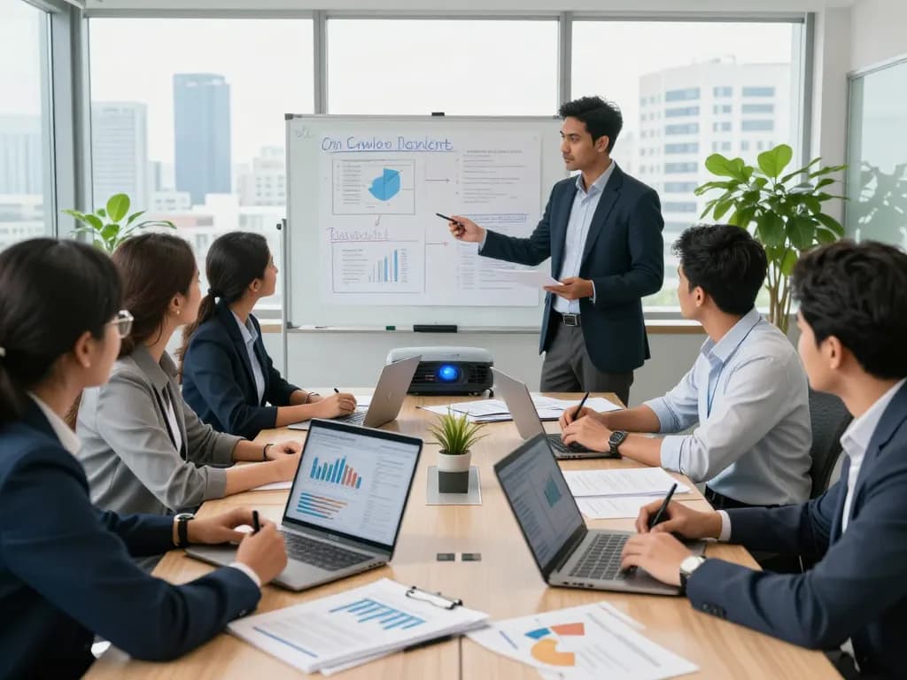 Chartered accountants collaborating in Mumbai office, read more here for professional financial solutions.