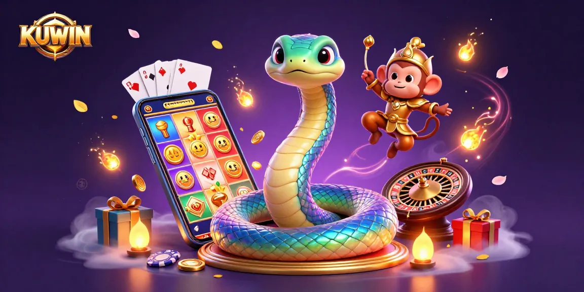Engage in thrilling gambling experiences with KUWIN, featuring a vibrant scene of casino fun.