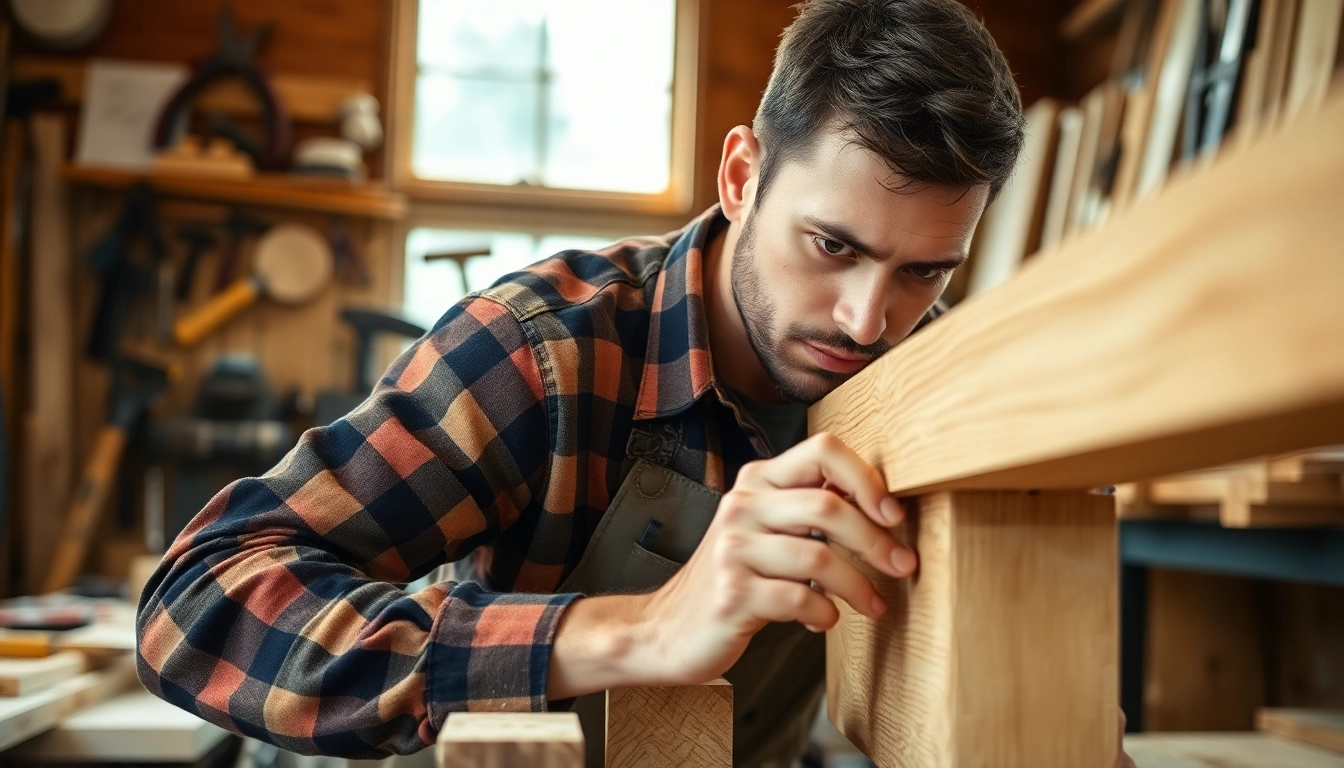 Carpenter honing skills in carpentry apprenticeship, showcasing craftsmanship and focus.