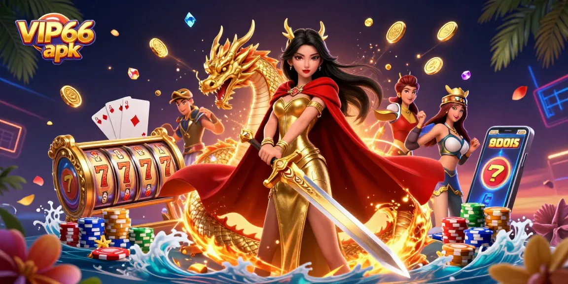 Experience the excitement of the VIP66 apk with a captivating 3D casino scene filled with dynamic elements.