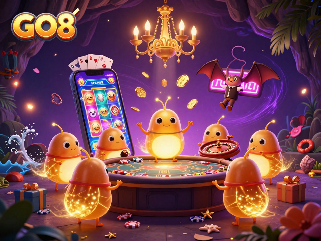 Experience the excitement of GO8 with vibrant games and glowing features illuminating your gambling adventure.
