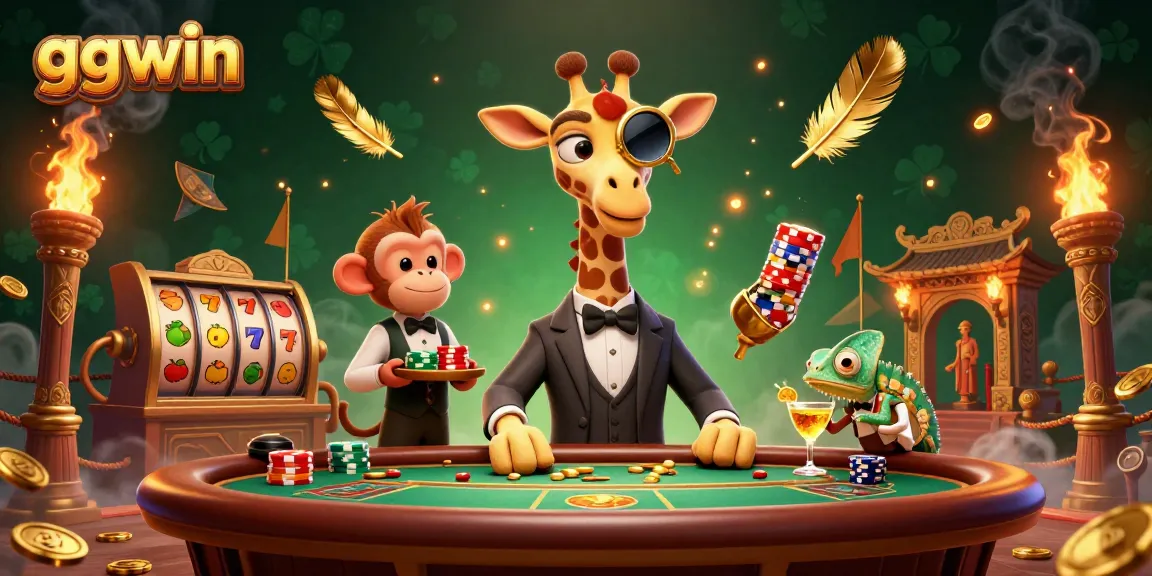 Experience exciting gaming adventures at ggwin with a vibrant casino-themed illustration.