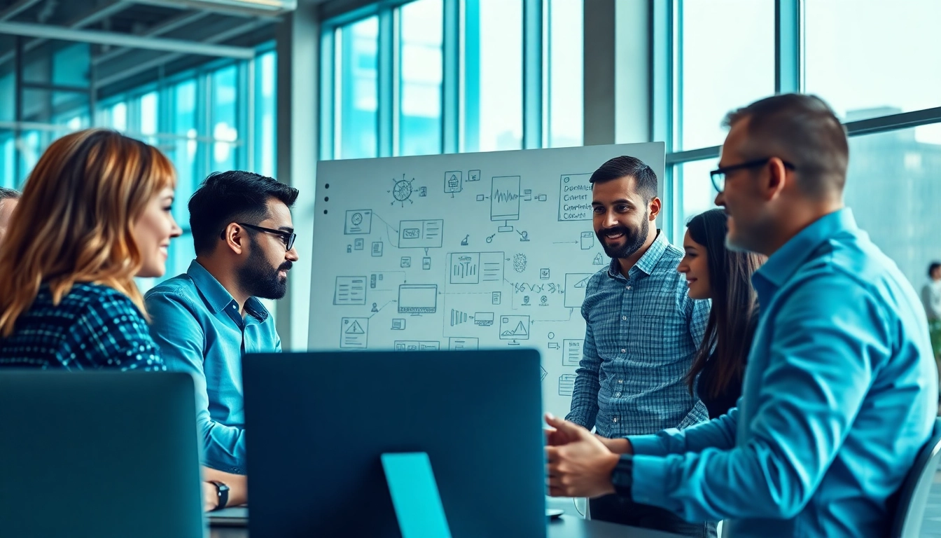 Find msp companies near me in a collaborative IT service environment showcasing modern technology.