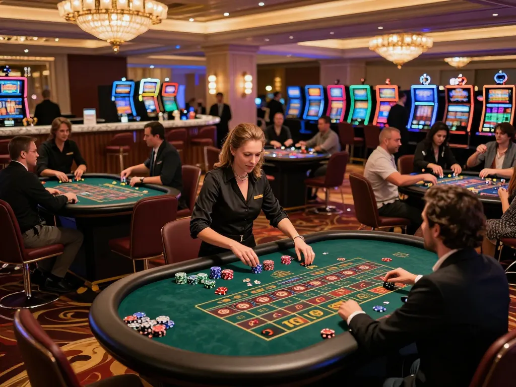 Experience the excitement of casino gaming at MM88 TODAY with vibrant roulette tables and engaging players.