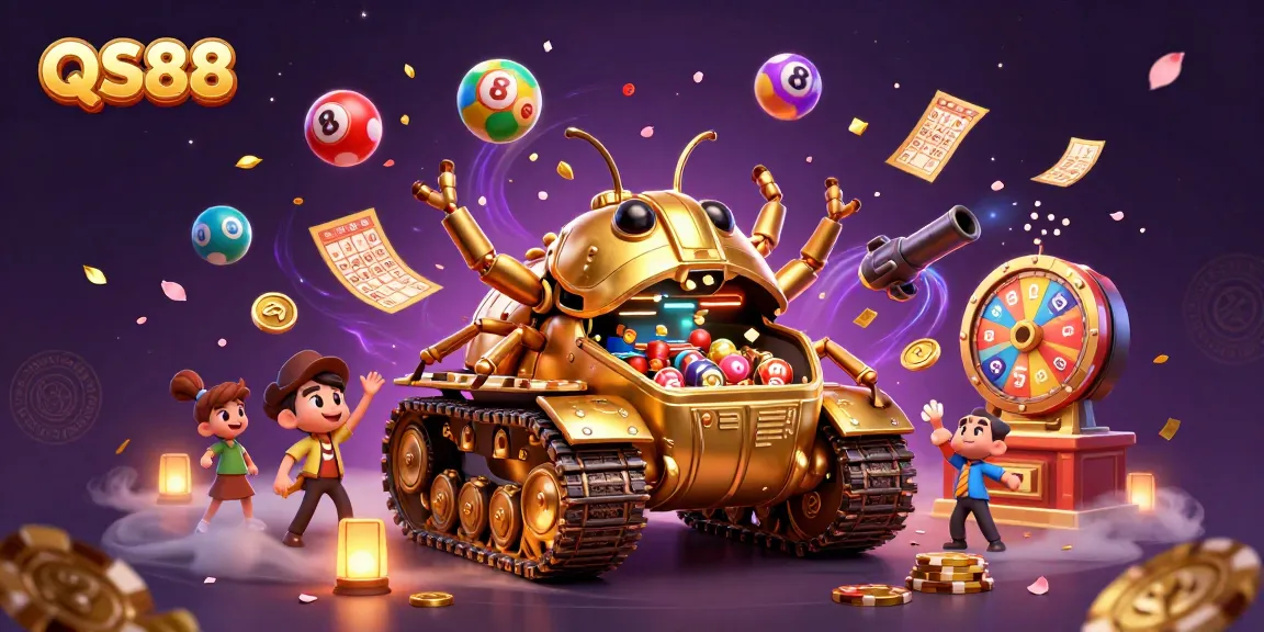 Experience thrilling gameplay at QS88 with dynamic lottery elements and a vibrant casino tank.