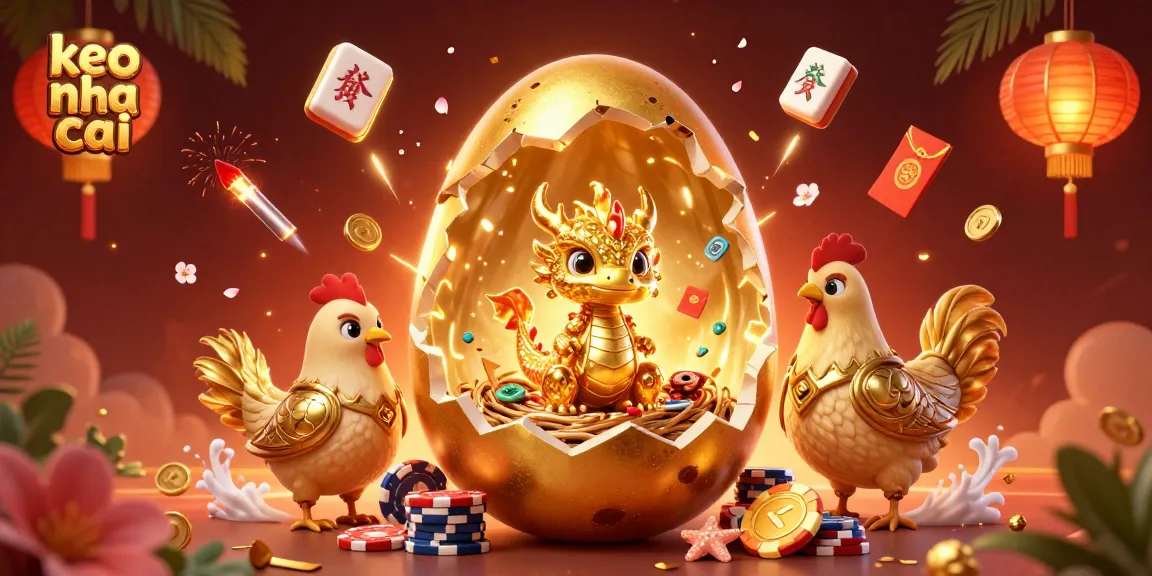 Engage with the keo nha cai experience, showcasing a golden dragon and poker elements in a vibrant casino setting.