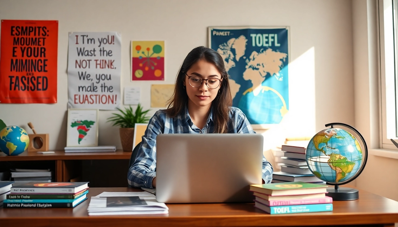 Pay someone to take toefl while a student studies in a bright, focused setting.