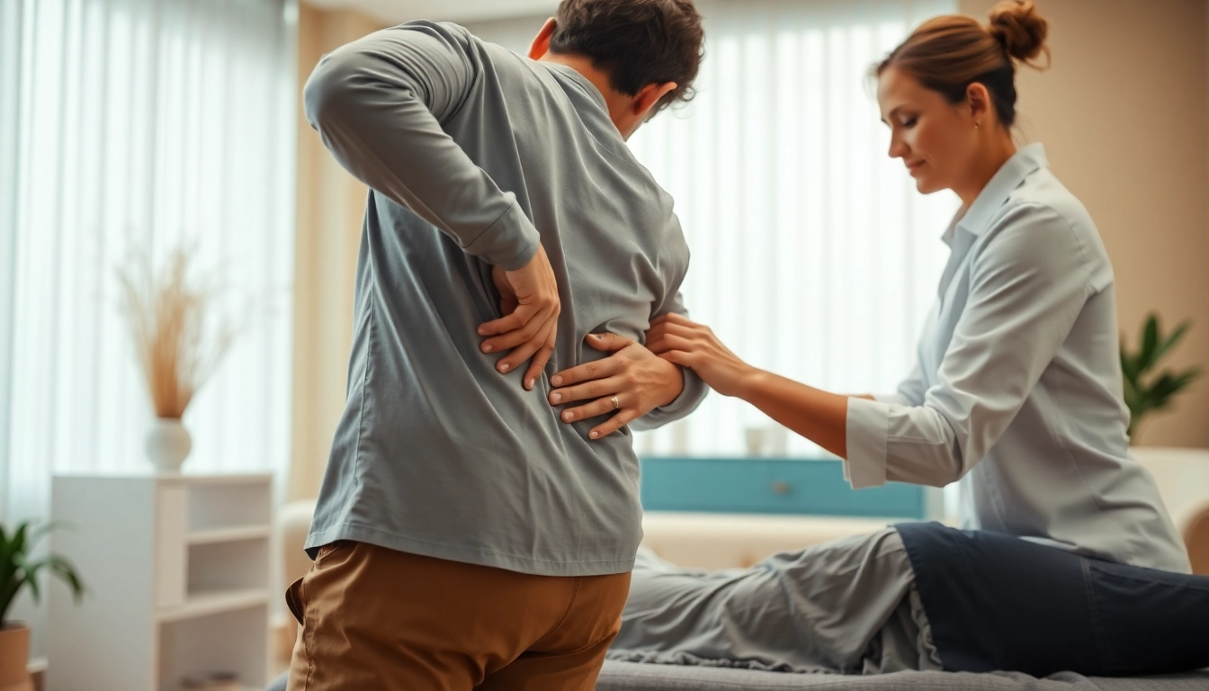 Effective back pain remedies shown during a professional chiropractic session, fostering healing and comfort.