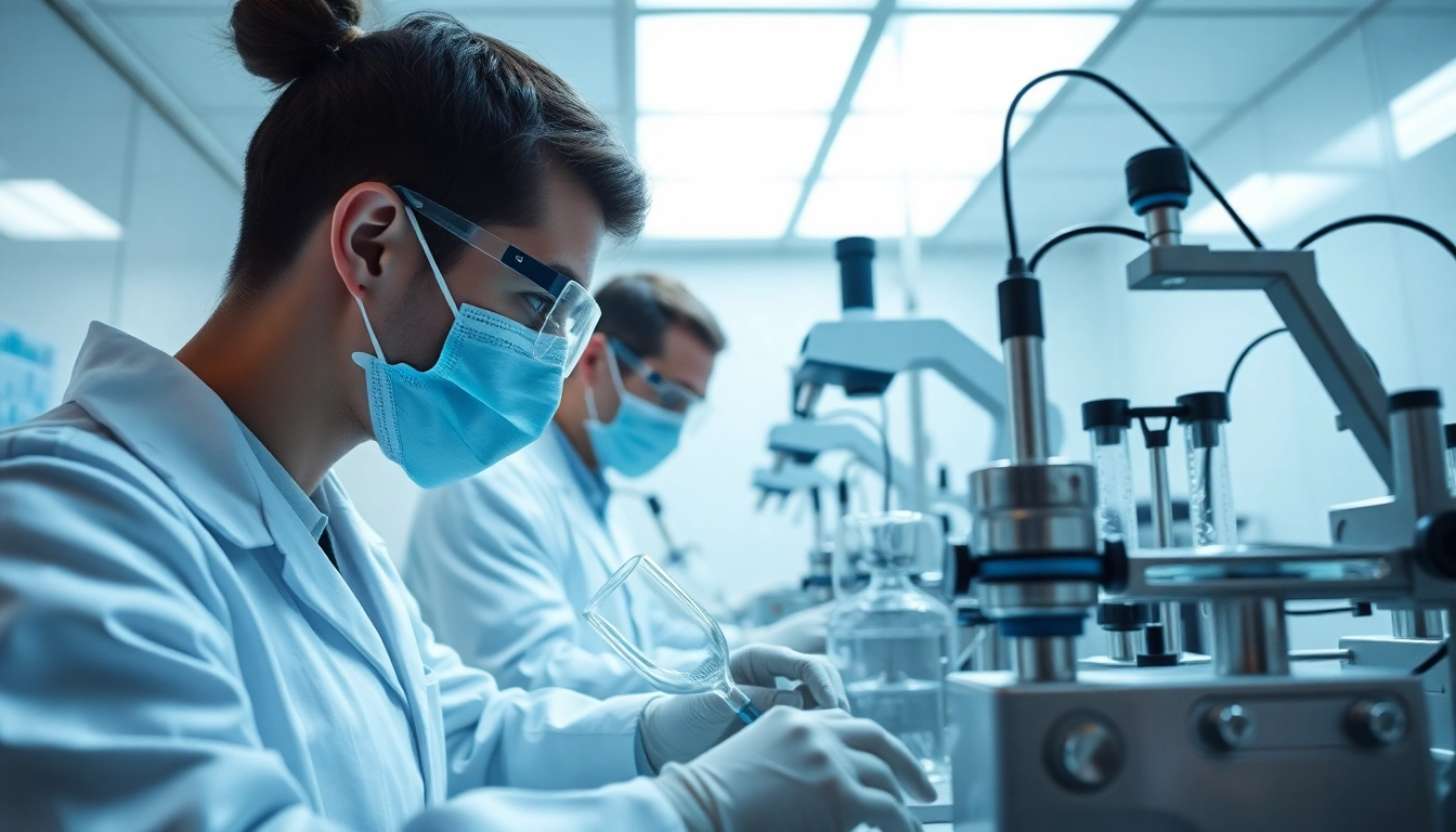 Hydro Research scientists conducting detailed peptide analyses in a state-of-the-art lab setting.