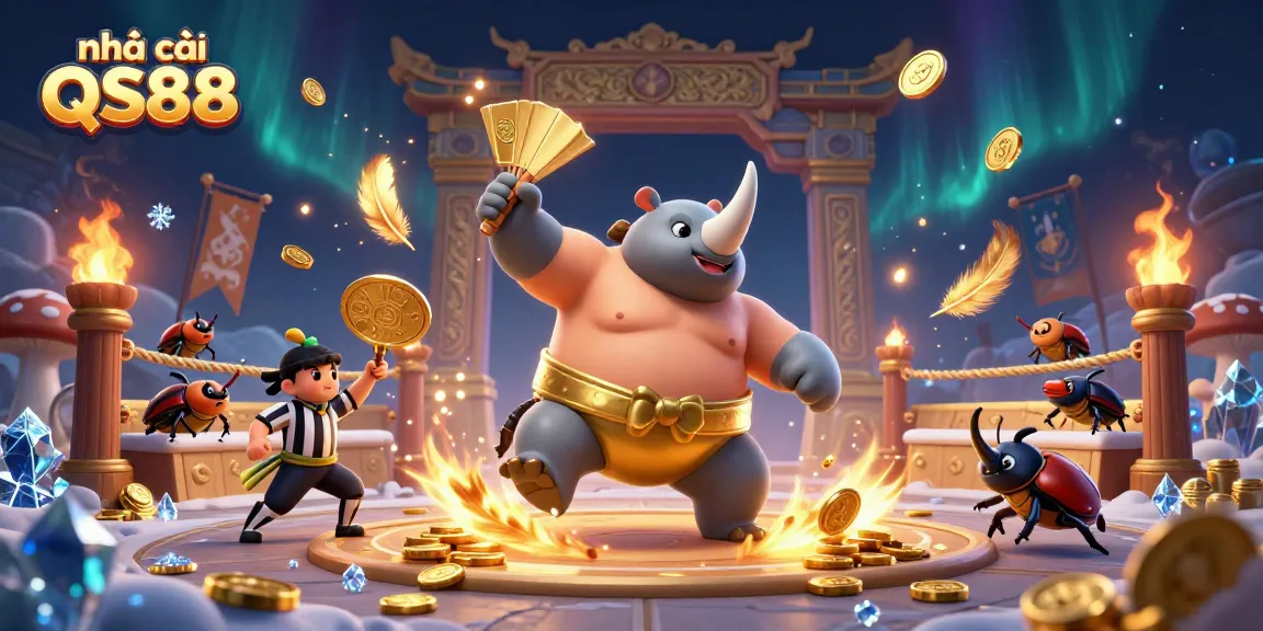 Place winning bets at nhà cái QS88 with the vibrant illustrated showdown featuring a powerful beetle champion.