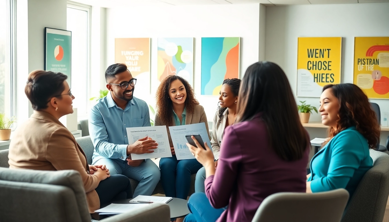 Engaging career coaching session showcasing interaction and strategy discussion in a bright office.