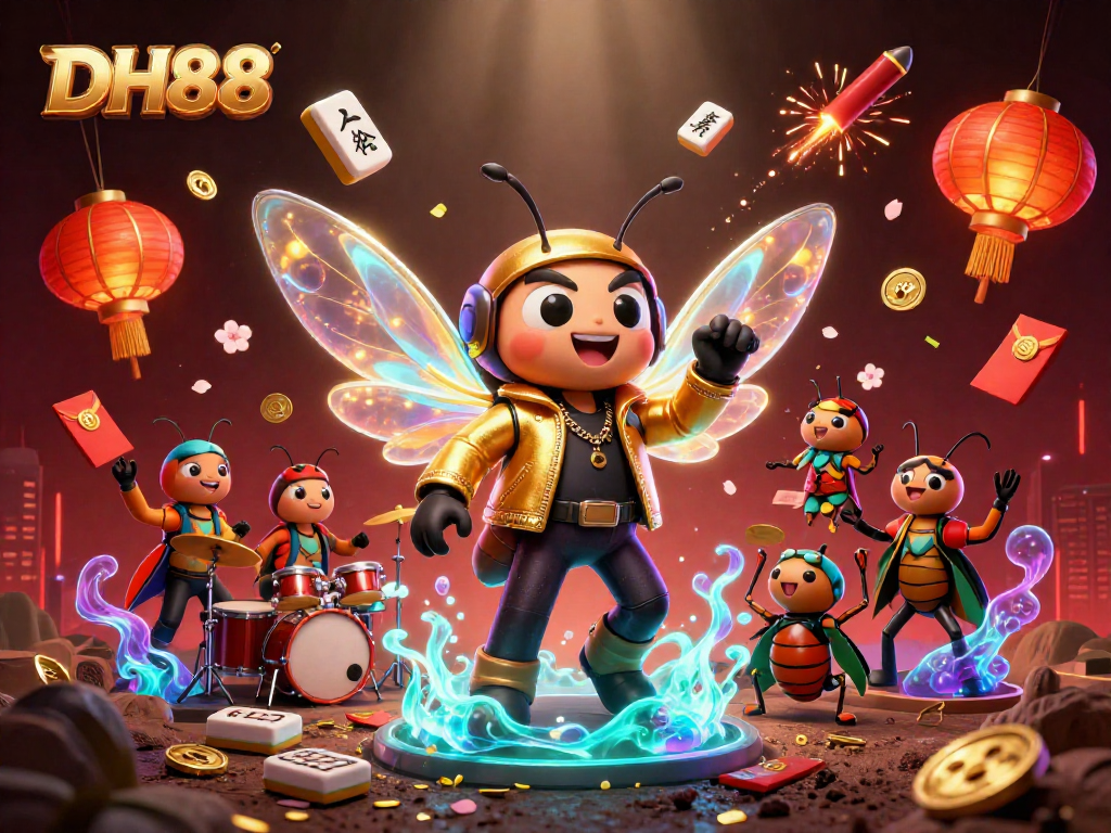 Spin lucky jackpots and win with DH88's thrilling casino offerings, featuring vibrant characters.