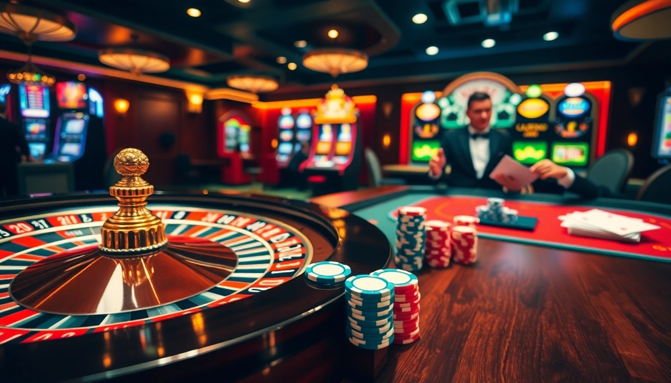 Winning chips and excitement at De bet casino's poker table amid vibrant gaming atmosphere.
