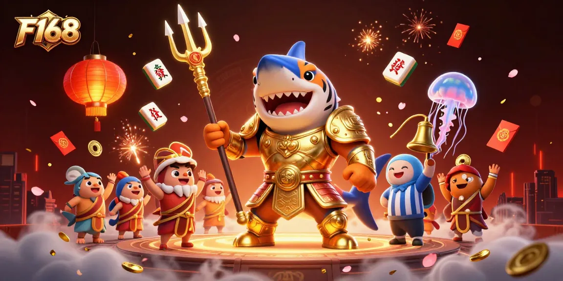 Experience thrilling action at F168 with a shark gladiator in an underwater casino arena.