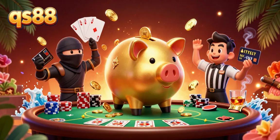 Experience thrilling action with qs88 as a golden piggy bank sumo wrestler Yields riches in a poker showdown.