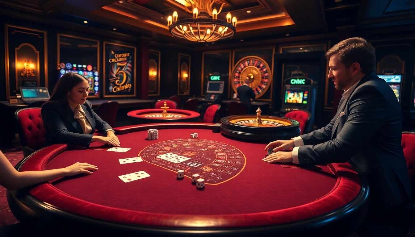 Engaging players enjoy an exciting game at 789bet com's luxurious blackjack table, showcasing casino glamour.