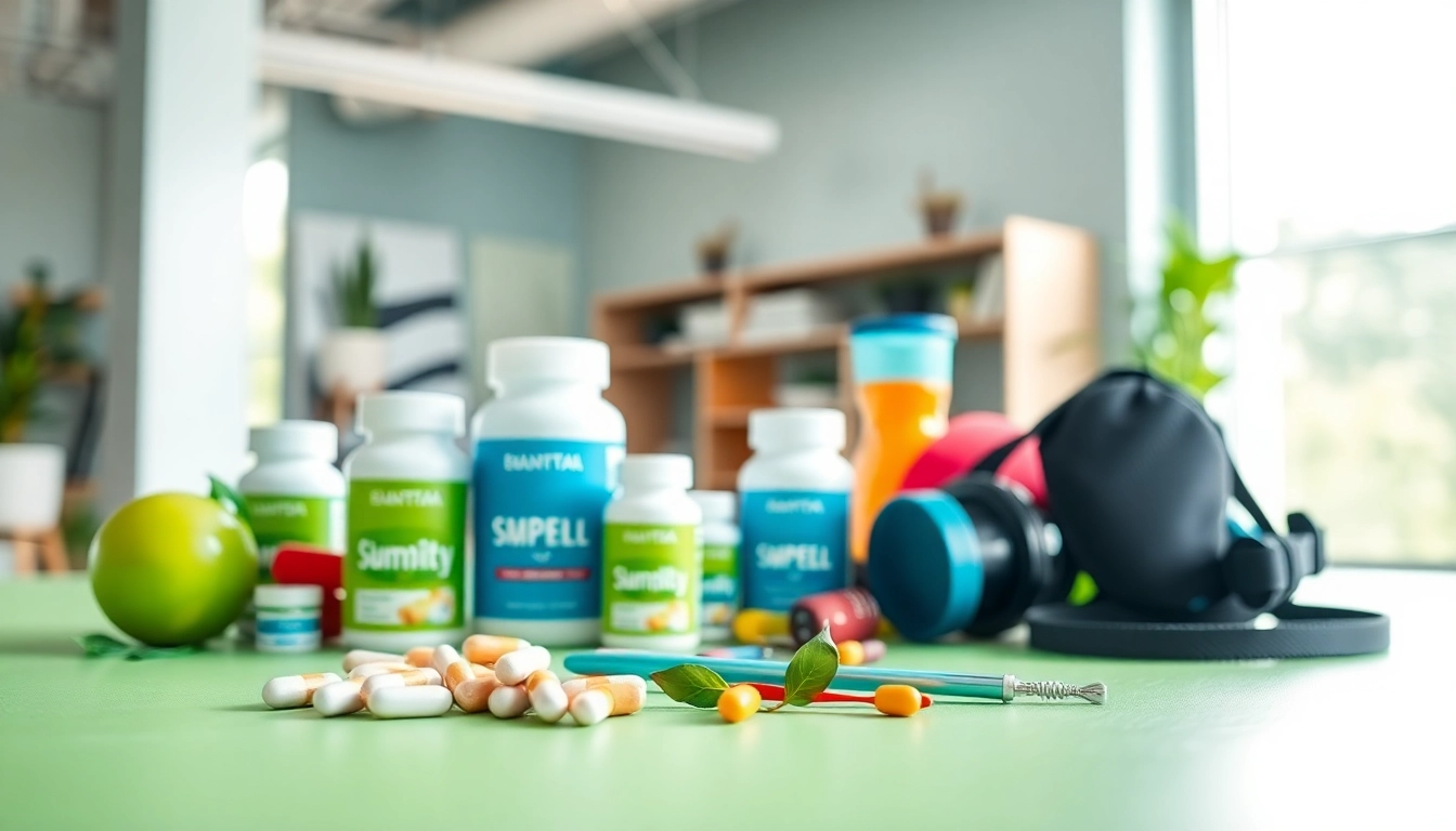 Showcase of AMC Essentials health products in a bright, inviting setting.