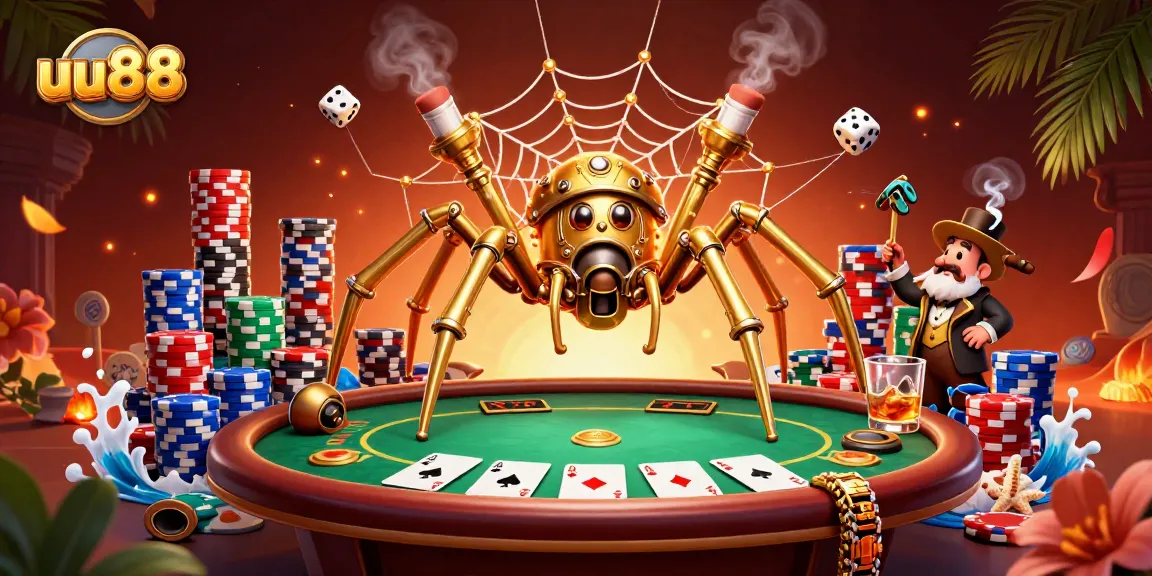 uu88 engages players with vibrant gambling elements in a steampunk casino scene.