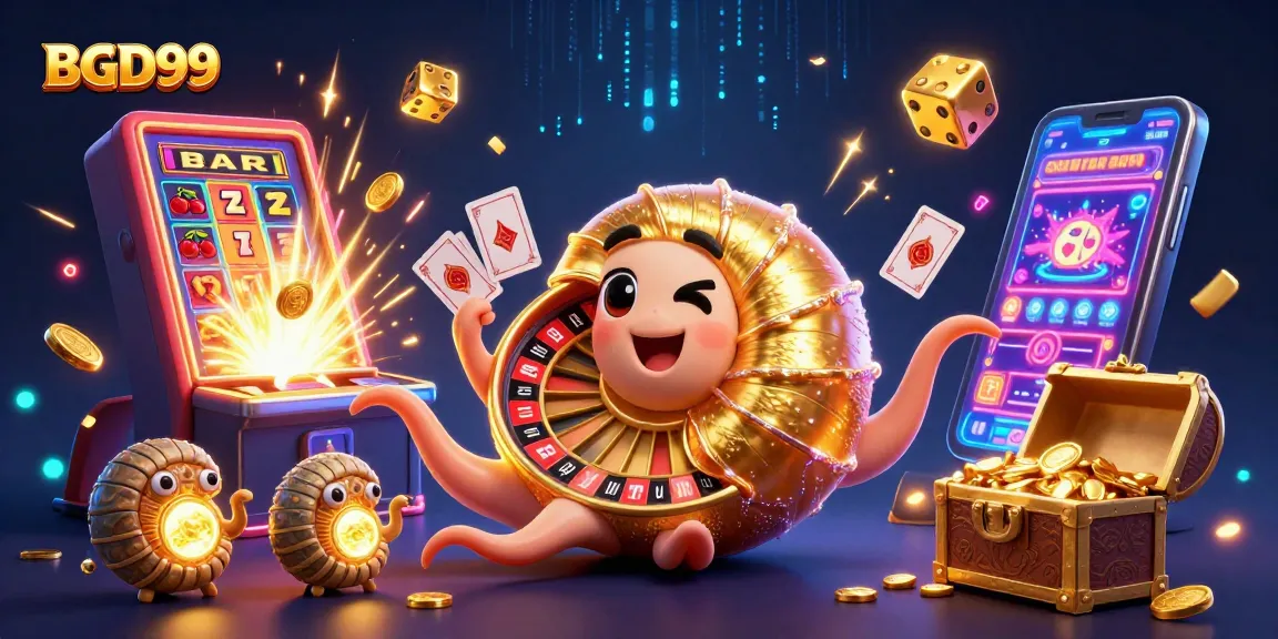 Experience the thrill of BGD99 with this dynamic casino scene featuring exciting 3D characters and vibrant game elements.