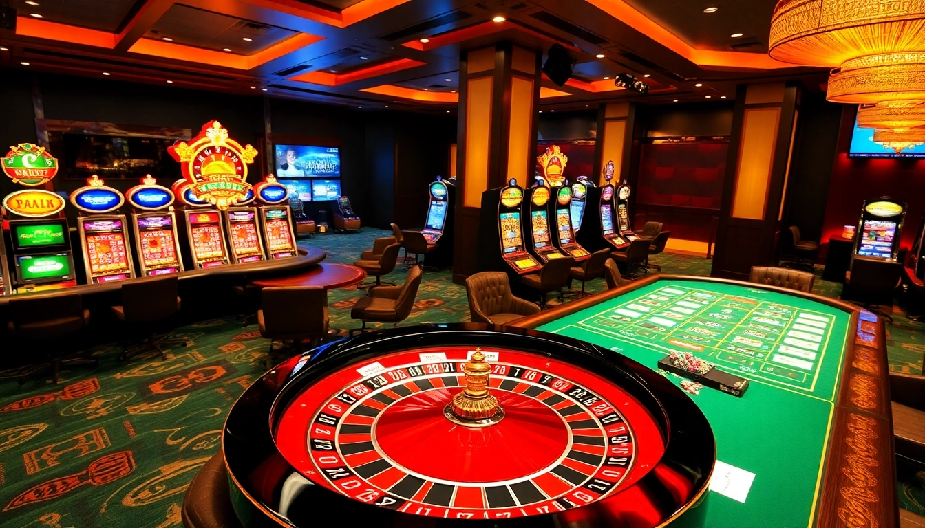 Experience the thrill of RR88 with exciting poker chips and roulette in a luxurious casino.