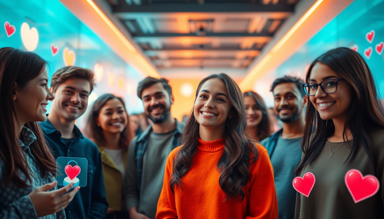 Engaging scene illustrating users chatting with personalized avatars on crushon ai, highlighting technology and connection.