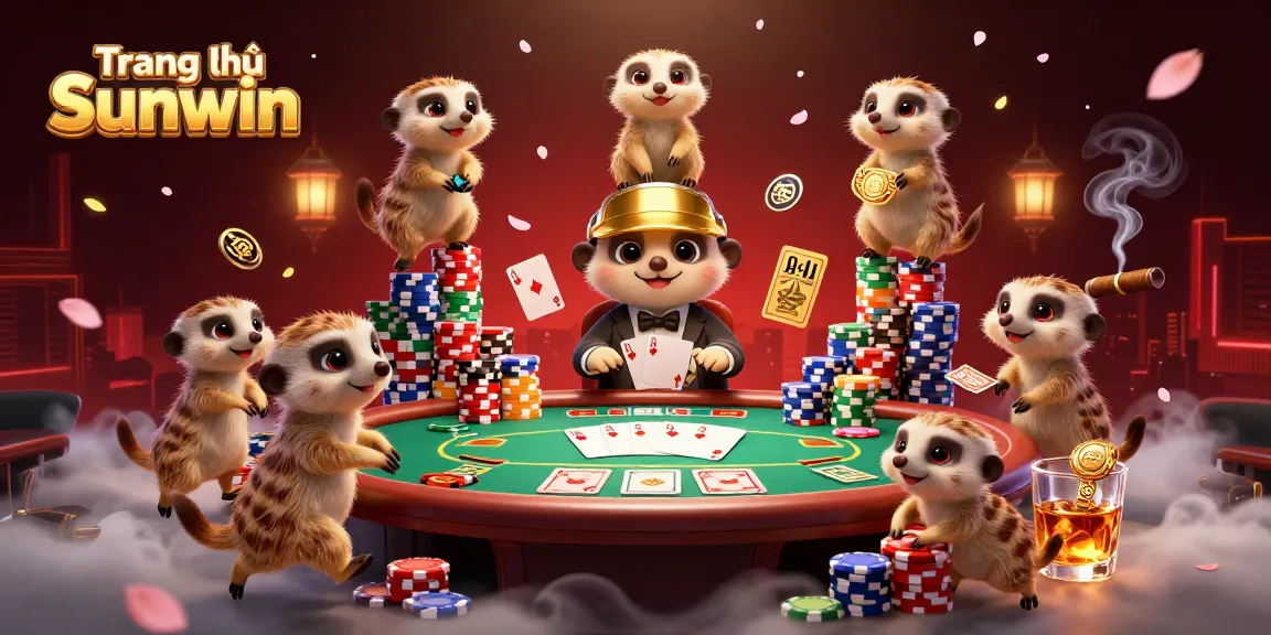Experience the thrilling Trang chủ Sunwin with meerkats operating a vibrant casino filled with games and excitement.