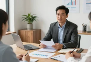 Local financial expert discussing Roth IRA conversions with clients, reflecting trusted community service.