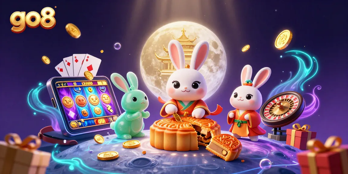 Experience the excitement of go8 with a vibrant illustrated scene featuring casino themes and characters.